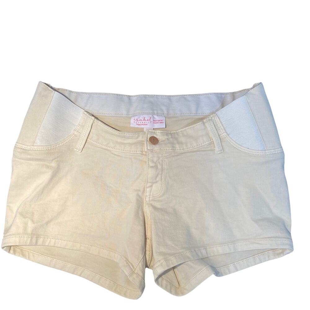 Isabel Maternity by Ingrid White Jean shorts Size 8 Side Panel Midi  8 / 29 NWT